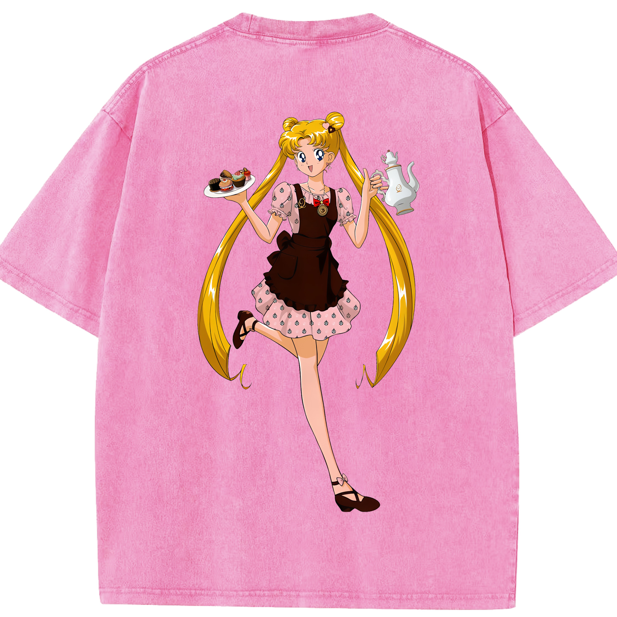 （画像用） 美少女戦士セーラームーン 愛野 美奈子 あいの みなこ Sailor Moon Aino Minako 綿100% ヴィンテージ風 半袖Tシャツ（背面プリント）